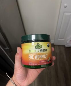 Organic Muscle Superfood Pre Workout Powder for Men & Women, Lemon Berry - USDA Organic Preworkout Supplement for Endurance - Vegan, Natural, Plant-Based, & Low Caffeine Pre-Workout Energy Powder Large (Pack of 1) 30 61UTQGQIzaL