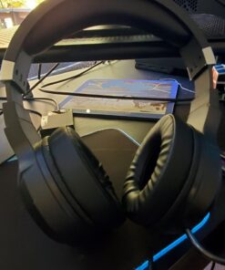 CHAFON E300 Gaming Headset with Noise Cancelling Microphone, Surround Sound Headphones for PS4 PC Xbox One PS5 Controller, Dynamic RGB Wired Headsets for Computer Laptop Mac Nintendo NES Games 33 61UTx73NgtL