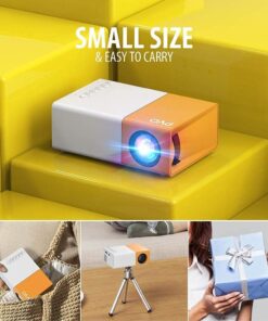 Mini Projector, PVO Portable Projector for Cartoon, Kids Gift, Outdoor Movie Projector, LED Pico Video Projector for Home Theater Movie Projector with HDMI USB Interfaces and Remote Control projector YG300Pro 30 61UUAYLezwL