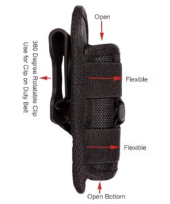 MinChen Tactical Flashlight Holster, 18650 Flashlight Pouch, Stretchy Nylon Pouch Handheld LED Flashlight Holster for Duty Belt Carry Case Holder with 360 Degree Rotatable Clip 11 61UUPbaAVeL