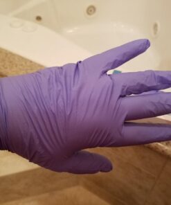 The Safety Zone GNEP-LG-1P Nitrile Exam Gloves - Medical Grade, Powder Free, Latex Rubber Free, Disposable, Non Sterile, Food Safe, Textured, Indigo Color, Convenient Dispenser Pack of 100, Size Large 21 61UVi6FohL