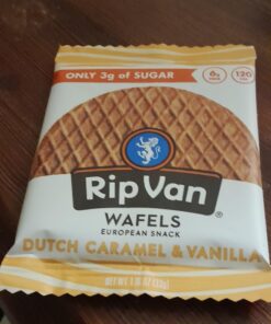 Rip Van WAFELS Dutch Caramel & Vanilla Stroopwafels, Healthy Non GMO, Low Calorie / Sugar Office Snacks, Keto Friendly, (3g), 12 Count (Packaging May Vary) 1.16 Ounce (Pack of 12) 37 61UZOlPIPnL 1