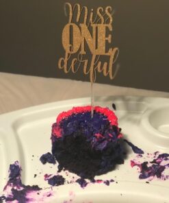 NANASUKO 1st Birthday Cake Topper - Miss Onederful - Double Sided Gold Glitter - Premium Quality Made in USA 21 61UZUauaJpL