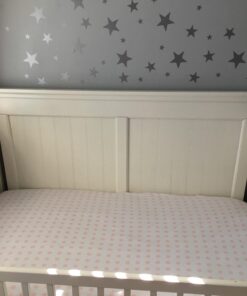 Universal Fit Crib Sheets - 100% Natural Soft Jersey Knit Cotton for Standard Crib and Toddler Mattress - 2 Pack (Pink Polka Dot, Chevron) by Ziggy Baby Pink Polka Dot, Chevron 32 61UavGfliHL