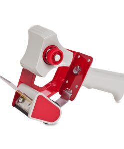 Handheld Tape Dispenser, Holds 2-Inch wide packaging tape with 3-Inch core, Red/Gray