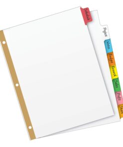 AVERY 8-Tab Binder Dividers, Write & Erase Multicolor Big Tabs, 6 Sets, School Binder Organizers (23079) - 73079 12 61Uc6Lhn5L