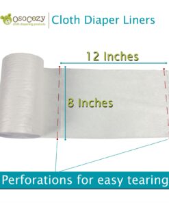 OsoCozy Flushable Diaper Liners - Make Cloth Diapering Convenient with Easy, Quick, Cloth Diaper Liners - Super Soft and Gentle on Baby’s Skin 12 61UceJjRtZL
