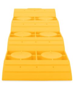 Camco Yellow Drive On Tri-Leveler, Raises Your RV Up by 3-7/8" Works on Any Tire , Has Built In Handle, Load Capacity of 3500 lbs, Durable Non Slip Surface (44573) Standard Packaging 15 61Ud4nq6ExS