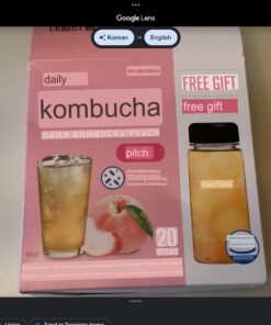 Garden Kombucha Tea, Powder 5g x 20 Sachets (100g/3.52oz) Probiotics, Prebiotics, Sugar Free, Black Tea, Healthy Drink with Bottle (FREE BOTTLE SHAKER) (Peach) Peach 44 61UeKnXWq0L