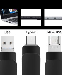 Alternative view of 1TB Ultra USB3.0 Thumb Drive,Dual USB-C Flash Drives for Android Phones High-Speed Type C Memory Stick OTG USB Stick Jump Drive for MacBook Photo Storage Drive for Computers/iPad Mini pro(Silver) 1TB Silver