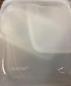 Stasher Reusable Silicone Storage Bag, Food Storage Container, Microwave and Dishwasher Safe, Leak-free, Bundle 4-Pack Small, Clear 4 Pack 26 61Uer3wBfL