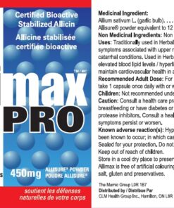 Allimax Pro 450mg 100 Vegicaps. Allicin Garlic Supplement to Support Your Body’s Immune Function. With Stabilized Allicin Extracted from Clean & Sustainable Spanish Grown Garlic. Professional Strength 13 61UfOFMRxHL
