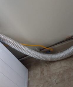 iPower GLDUCT4X8C 4 inch 8 feet Non-Insulated Flex Air Aluminum Foil Ducting Dryer Vent Hose for HVAC Ventilation with 2 Clamps, 4'' X 8', Silver 4'' X 8' 37 61UgF8FQ WL