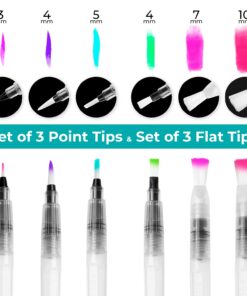Alternative view of Water Color Brush Pen Set: Ohuhu Set of 6 Watercolor Paint Brushes for Water Soluble Colored Pencil Watercolor Water-Base Markers Powdered Pigment Watercolor Paints Ideal for Adults Teens Artists