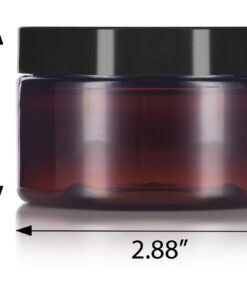 Amber PET Plastic (BPA Free) Refillable Low Profile Jar - 4 oz (6 Pack) 6 61UhJFoLtoL