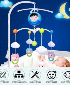 Baby Crib Bed Bell Holder TOPINCN Music Box Arm Holder Bracket Wind-up Stent Set Mobile Toy Decoration Hanging 12 61UhmrZmgZL
