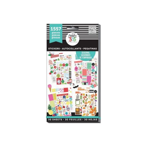 me & my BIG ideas Sticker Value Pack - The Happy Planner Scrapbooking Supplies - Brilliant Year Theme - Multi-Color & Gold Foil - Great for Projects & Albums - 30 Sheets, 1557 Stickers Total