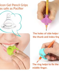 Firesara Pencil Grips, Original Breakthrough Assorted Writing Aid Grip Trainer Posture Correction Finger Grip for Kids Preschoolers Children Adults Special Needs for Lefties or Righties(4PCS) Blue 22 61UlBGB3GL