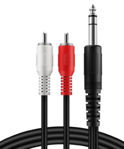 TNP Premium 1/4 Inch (6.35mm) TRS to Dual RCA Cable 3 Feet Balanced TRS Cable 1/4 Inch to 2 RCA Y Splitter, Red and White Male RCA to 1/4 Adapter Headphone Jack 11 61UliNPz1LL 1