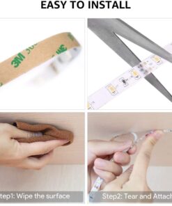 Lepro 12V LED Strip Light, Flexible, SMD 2835, 16.4ft Tape Light for Home, Kitchen, Party, Christmas and More, Non-Waterproof, Warm White(Not Include Power Adapter) 16.4 ft 34 61Upea3fk7L