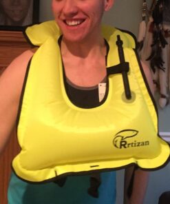 Rrtizan Snorkel Vest, Adults Portable Inflatable Swim Vest Jackets for Snorkeling Swimming Diving Safety Green one_size 37 61UqtfrPpoL