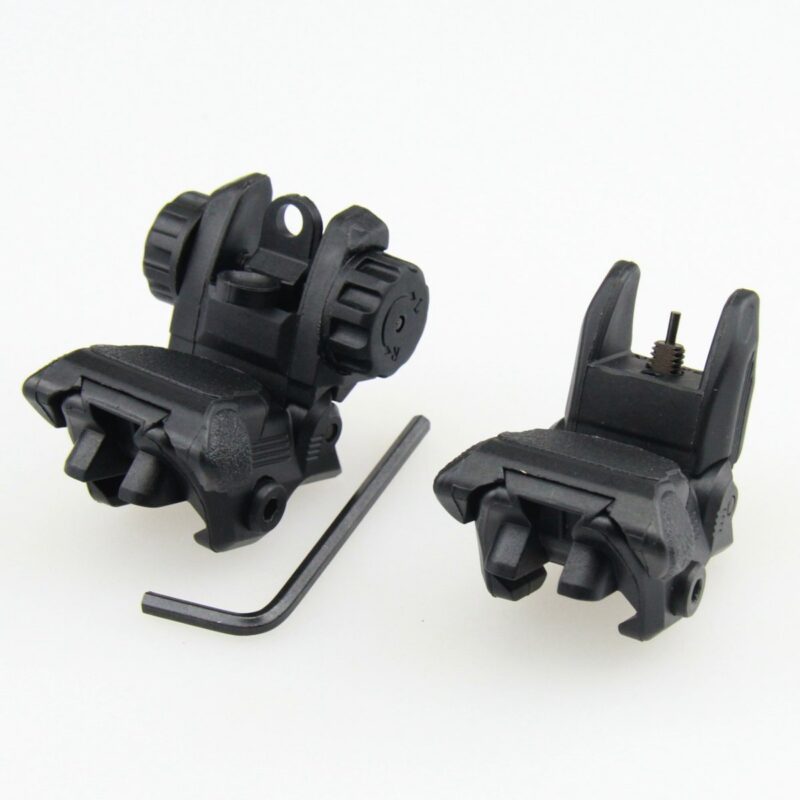 TACFUN Black Tactical Smart Polymer Front/Rear Combo Set Flip Up