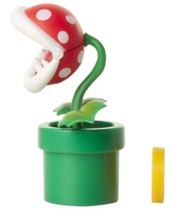 World of Nintendo Super Mario Piranha Plant 4” Articulated Figure with Coin 18 61Uu98keR0L