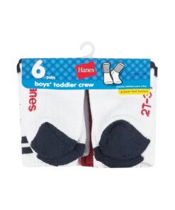 Hanes Boys' Toddler 6-Pack Non Skid EZ Sort Crew Socks 6-9 Months Assorted 2 7 61UuK965DzL