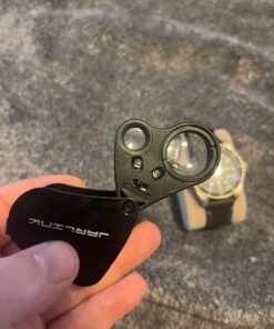 JARLINK 30X 60X Illuminated Jewelers Loupe Magnifier, Foldable Jewelry Magnifier with Bright LED Light for Gems, Jewelry, Coins, Stamps, etc Black 41 61Uw pnVyL