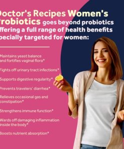 Doctor's Recipes Probiotics for Women, 100 Billion CFU 32 Strains, with Prebiotic Fiber, Enzymes & Cranberry, Vaginal Urinary Digestive & Immune, No Yeast, Shelf Stable, Delayed Release, 30 Caps 15 61UwgiQGofL 1