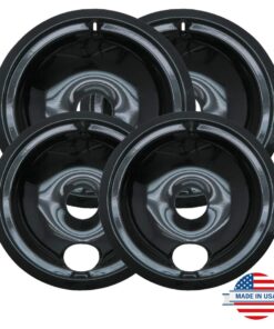 Alternative view of Range Kleen P119204XN 4 Pack Style B Black Porcelain Drip Bowls 2 Small 6 Inch and 2 Large 8 Inch