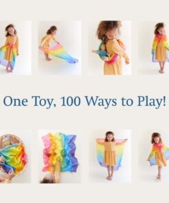 Alternative view of Sarah's Silks Enchanted Playsilk | 100% Silk Sensory Toys for Toddlers | Square Scarves, Montessori and Waldorf Toys for Pretend Play - Rainbow Multi