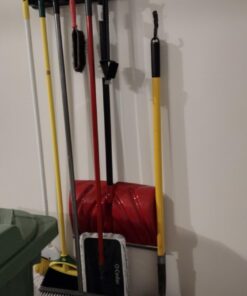 Berry Ave Broom Holder & Wall Mount Garden Tool Organizer - Home Laundry Room, Kitchen, Closet, Shed, Garage Organization and Storage Utility Rack - 5 Slots & 6 Hooks -Rake, Shovel, Mop Hanger (Black) 1 Pack Black 34 61UxAZbuExL 1