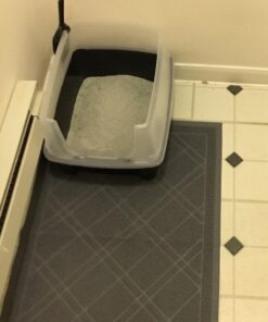 Iprimio Cat Litter Box Mat 35x24 Black | Cat Litter Trapping Mat, Mesh Mat Catches Litter, Repels Odor, Easy Clean Non Slip Kitty Litter Trapper Mats 35x24 - Blue Gray 18 61UzATu34ZL