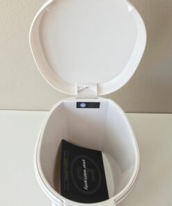 simplehuman Compact Round Bathroom Step Trash Can, 6 Liter / 1.6 Gallon, White Plastic 42 61V P09YZHL