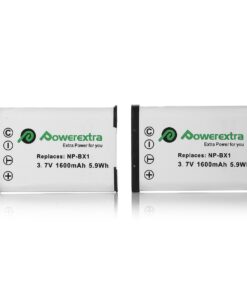 Powerextra 2 Pack Replacement Sony NP-BX1 Li-ion Battery and Charger Compatible with Sony NP-BX1/M8 and Sony Cyber-Shot DSC-RX100, DSC-RX100 II, DSC-RX100M II, DSC-RX100 III, DSC-RX100 V 17 61V P9OizML