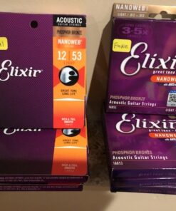 Elixir Strings - Acoustic Phosphor Bronze with NANOWEB Coating - Elixir Acoustic Guitar Strings - Light (.012-.053) Light (.012-.053) 44 61V03hrvnKL