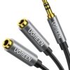 UGREEN Headphone Splitter 3.5mm Audio Stereo Y Splitter Aux Extension Cable Male to Female Dual Headphone Jack Adapter for Earphone Compatible with iPhone Samsung iPad Tablet Laptop, Black 19 61V11GV1t4L