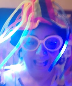 FlashingBlinkyLights Funny Clown Crazy Hat with LED Lights & Noodle Hair 12 61V1JVxUiL