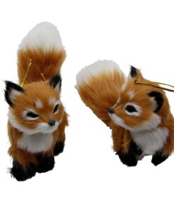 Kurt S. Adler Kurt Adler 4.5-Inch Plush Set of 2 Fox Ornaments, Brown, 2 Piece 13 61V32KziU7L