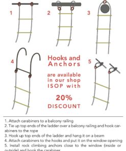 Fire Escape Ladder 2 Story 16ft Flame Resistant Safety Rope Ladder - Fast to Deploy & Easy to Use & Store - Compact - Weight Capacity up to 2000pounds (16ft) Emergency ladders 26 61V41opEbUL