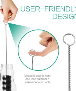 ORIA Cleaning Brush Set, Bottle Brush Cleaner, 9.8 inch Tube Brushes, Water Bottle Cleaning Brush, Kitchen Wire Scrub Set for Lab Clean, Drinking Straw, Wine Bottle, Cup, Pipes, Keyboard, Set of 10 10 PCS 12 61V4DrCpAqL