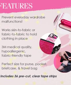 Hollywood Fashion Secrets Medical Quality Double-Stick Fashion Tape, 36 Strips, Tin, 2-Packs Tin 36 Count (Pack of 2) 8 61V4sYKmyHS