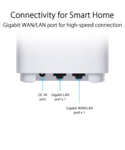 ASUS ZenWiFi AX Mini (XD5) Dual-Band Whole Home Mesh WiFi System (3 Pack), WiFi 6, 802.11ax, up to 5000 sq ft & 5+ Rooms, AiMesh, Lifetime Free Internet Security, Parental Controls, Easy Setup AX3000 | Dual-Band | 3Pks | White 15 61V51aYx8fL