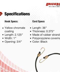 Erickson 06845 Black 36" Industrial Bungey Cord, (Pack of 4) 12 61V7NOr pGS