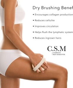 CSM Dry Body Brush for Beautiful Skin - Solid Wood Frame & Boar Hair Exfoliating Brush to Exfoliate & Soften Skin, Improve Circulation, Stop Ingrown Hairs, and Reduce The Appearance Cellulite 39 61V8eTFHaWL