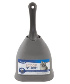 Petmate Scoop N' Hide Cat Litter Scoop with Discreet Litter Scoop Holder, Brushed Nickel 31 61VAeBYzZeL