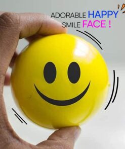 Neliblu 24 Pack Smile Stress Balls for Kids and Adults - 2" Stress Balls in Bulk - Neon Yellow Funny Face Squishy Balls to Support Anxiety - Fidget Toys, Party Favors, Goodie Bag Stuffers for Kids 24 61VAhZmShBL