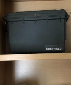 Sheffield 12626 Field Box, Plastic Ammo Can for Pistol, Rifle, and Shotgun Ammo, Water Resistant Storage Box w/ 3 Locking Options, Olive Drab Green Cans, Made in The U.S.A. 42 61VCMIFVWGL