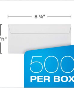 Quality Park #8 5/8 Double-Window Security Envelopes, Self-Sealing, Tamper Evident, For Checks, Payroll, 24 lb White Wove, 3-5/8 x 8-5/8 Inches, 500/Box (QUA67539) 1 12 61VCY4a6jAL
